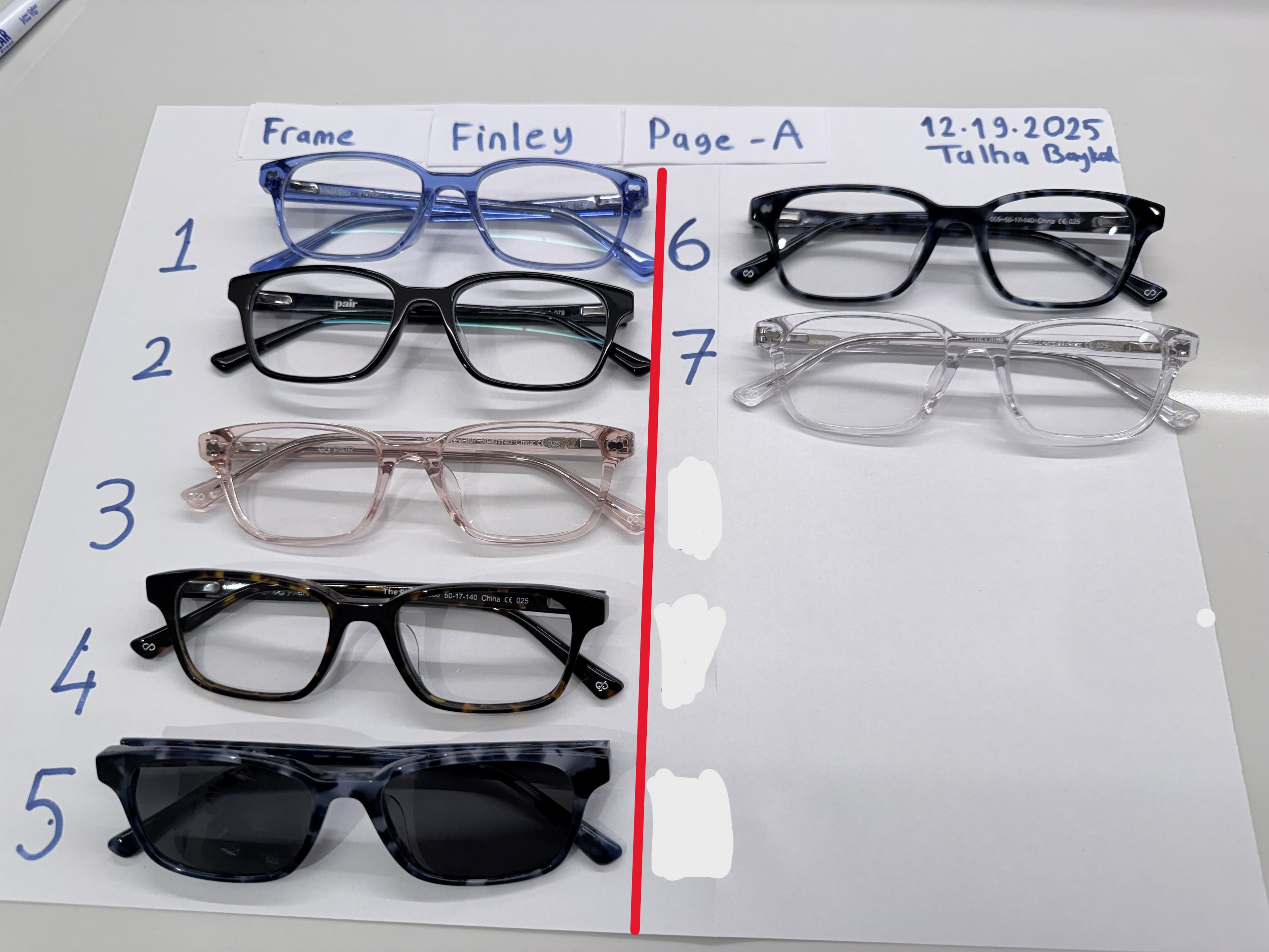 Frames (No Rx) 13 Models: Casper, Cedro, Ella, Finley, Kirby, Larkin, Otero, Otis, Reese, Serra, Soto, Twain, Wanda