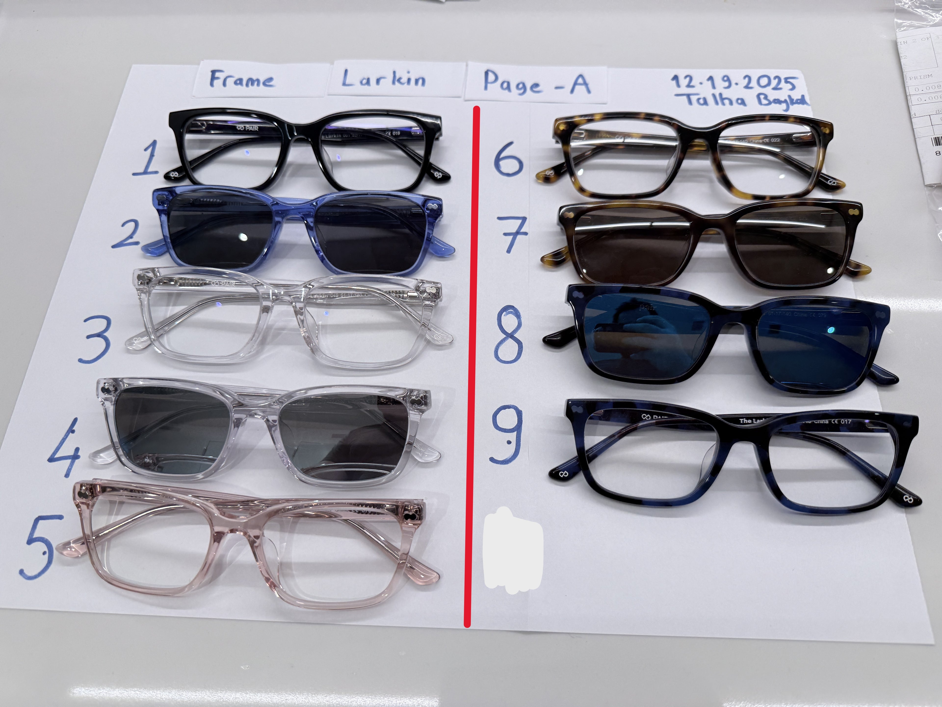 Frames (No Rx) 13 Models: Casper, Cedro, Ella, Finley, Kirby, Larkin, Otero, Otis, Reese, Serra, Soto, Twain, Wanda