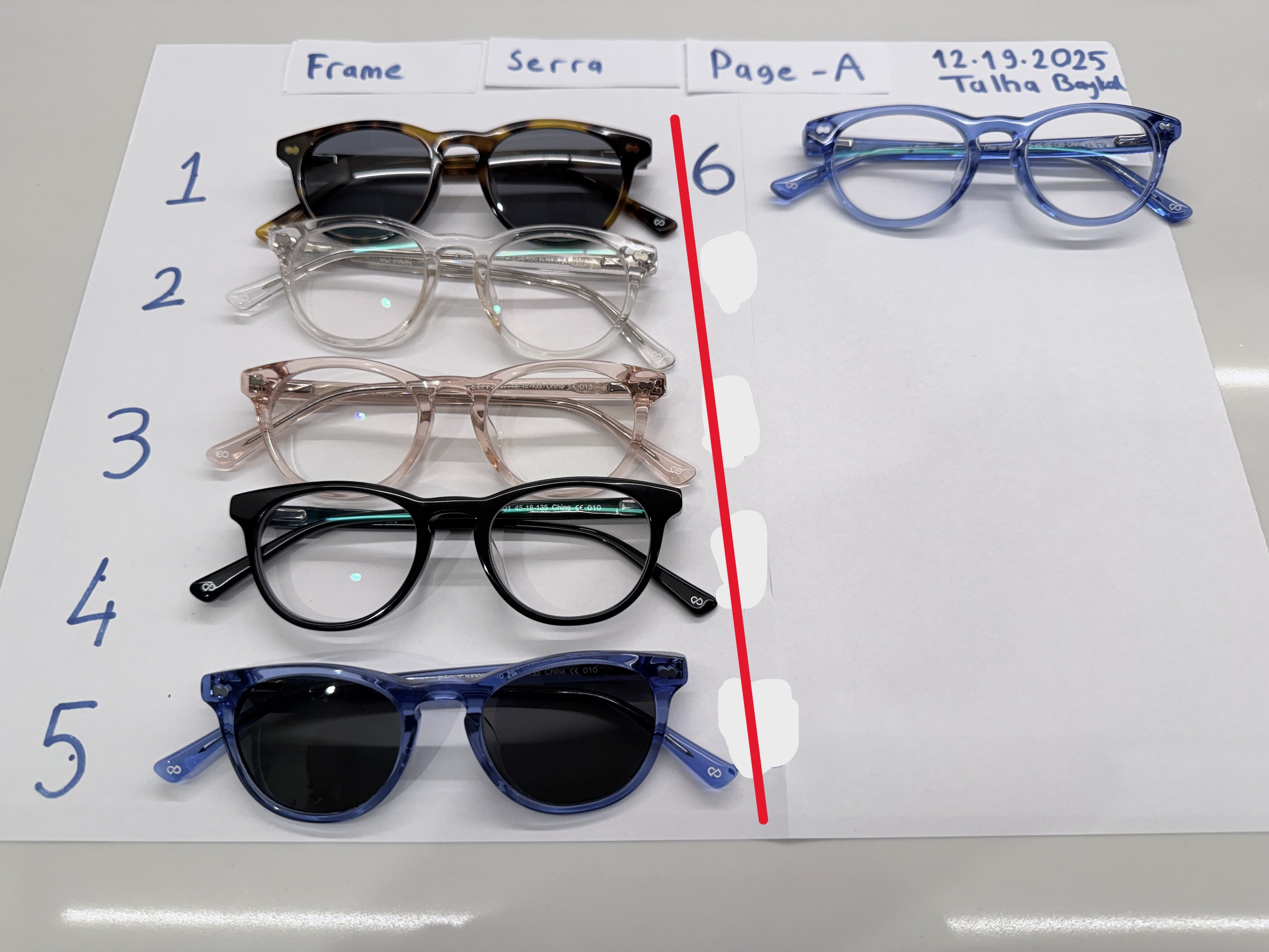 Frames (No Rx) 13 Models: Casper, Cedro, Ella, Finley, Kirby, Larkin, Otero, Otis, Reese, Serra, Soto, Twain, Wanda
